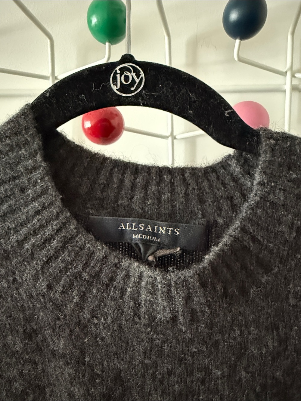 All Saints - Crewneck Cropped Women's Sweater - Grey - Picture 2 of 3